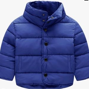Baby puffer coat blue size 6-12 months NWOT snap front measurements in pictures